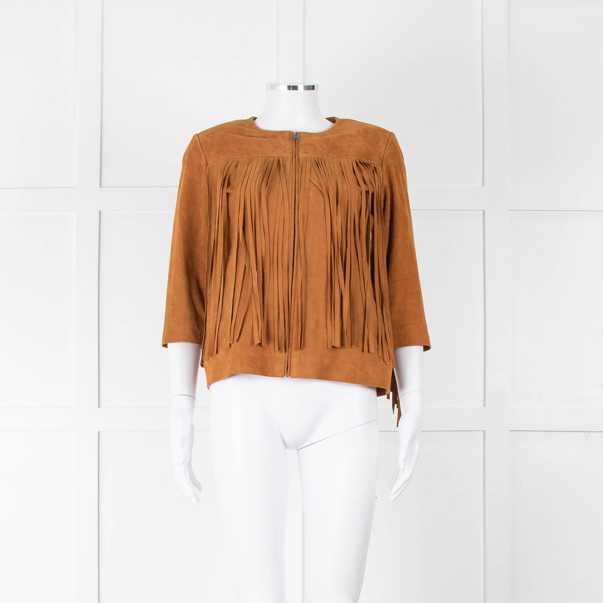 Noora Tan Suede Fringe Jacket