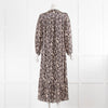 Moliin Black Beige Paisley Dress With Tassels