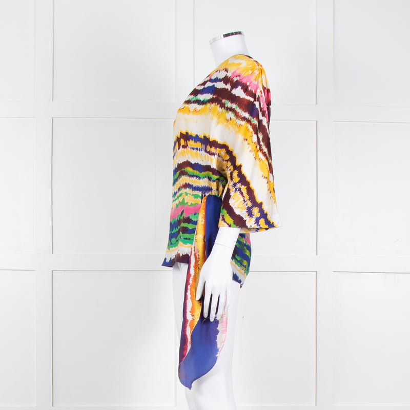 Halston Heritage Multi Coloured Tie Dye One Shoulder Blouse