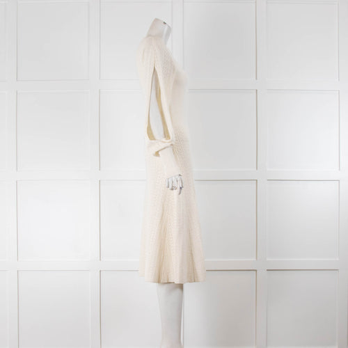 Victoria Beckham Cream Knitted Pointelle Dress