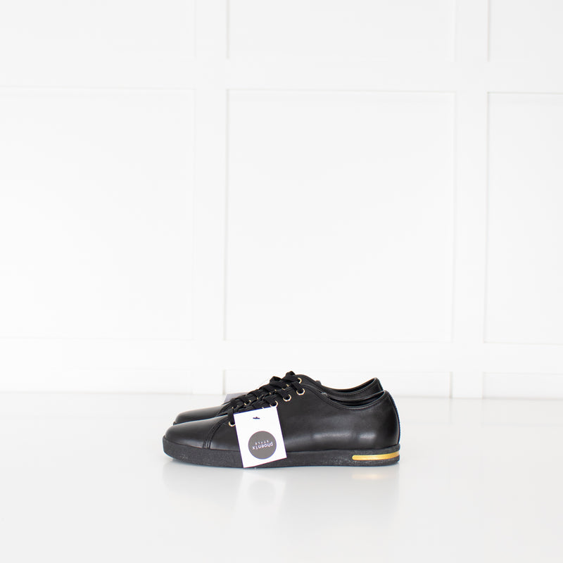 Dolce & Gabbana Black Leather Laceup Trainers