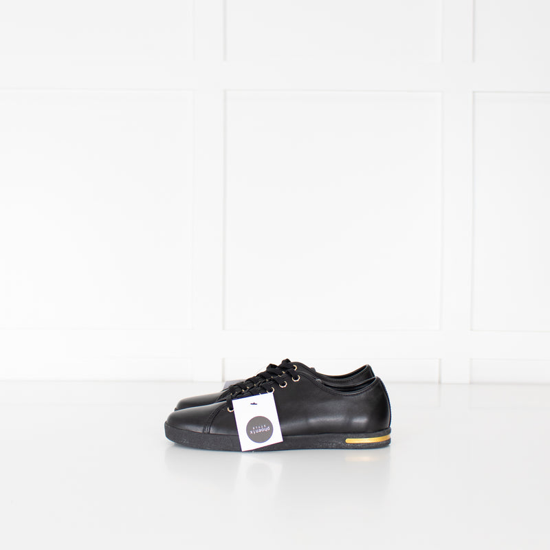 Dolce & Gabbana Black Leather Laceup Trainers