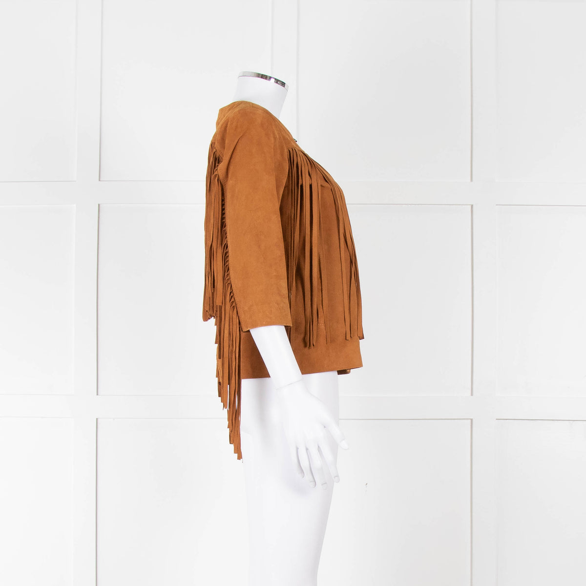 Noora Tan Suede Fringe Jacket