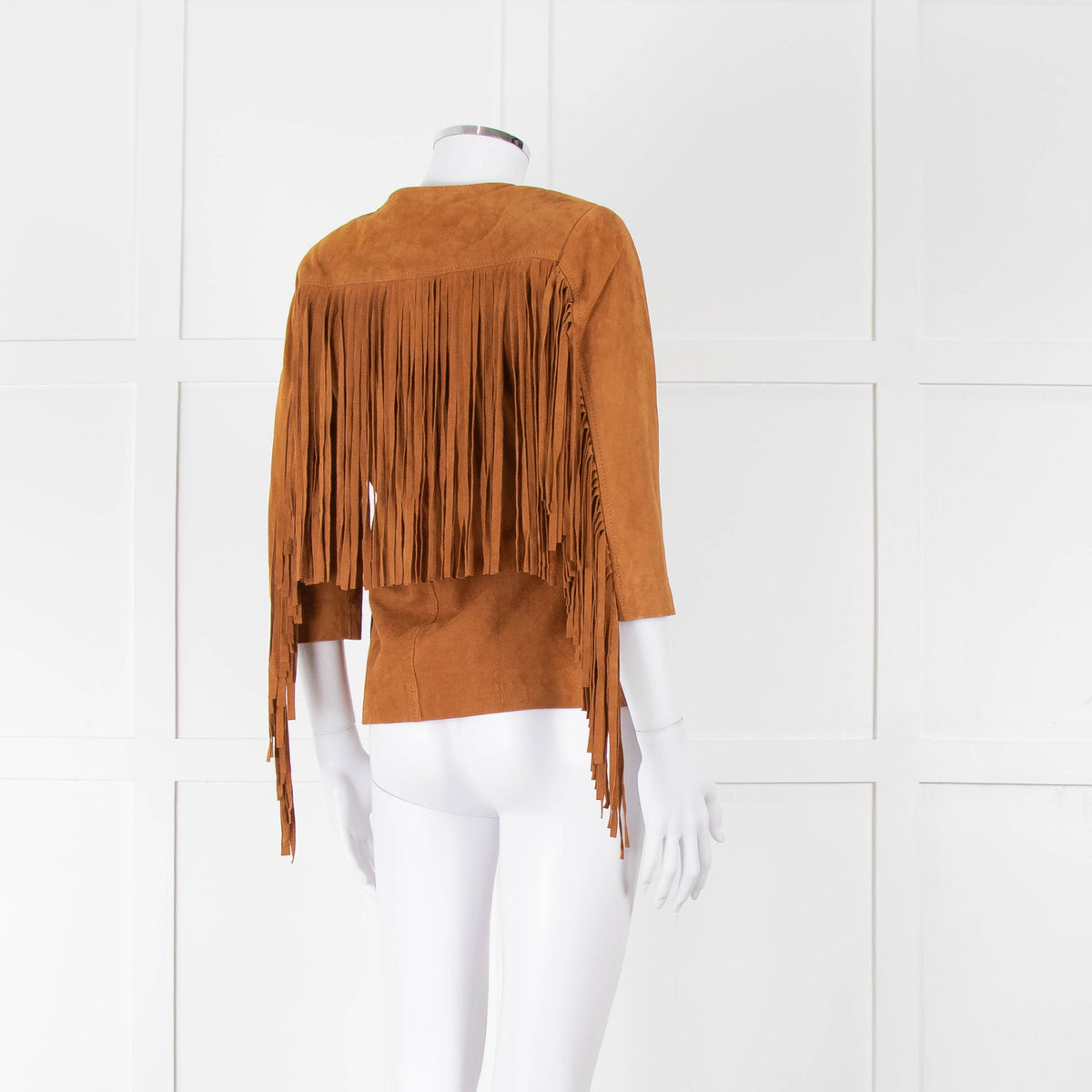 Noora Tan Suede Fringe Jacket