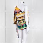Halston Heritage Multi Coloured Tie Dye One Shoulder Blouse