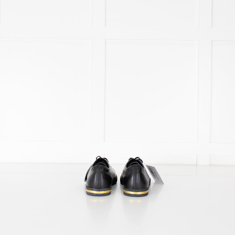 Dolce & Gabbana Black Leather Laceup Trainers