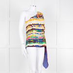 Halston Heritage Multi Coloured Tie Dye One Shoulder Blouse