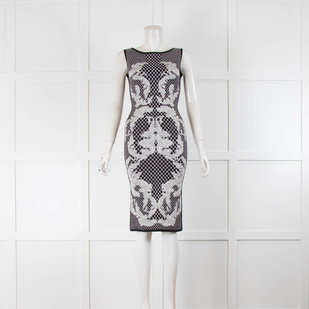 Herve Leger Black With White Printed Knit Dress – Phoenix Style Herve Leger Black With White Printed Knit Dress – Phoenix Style