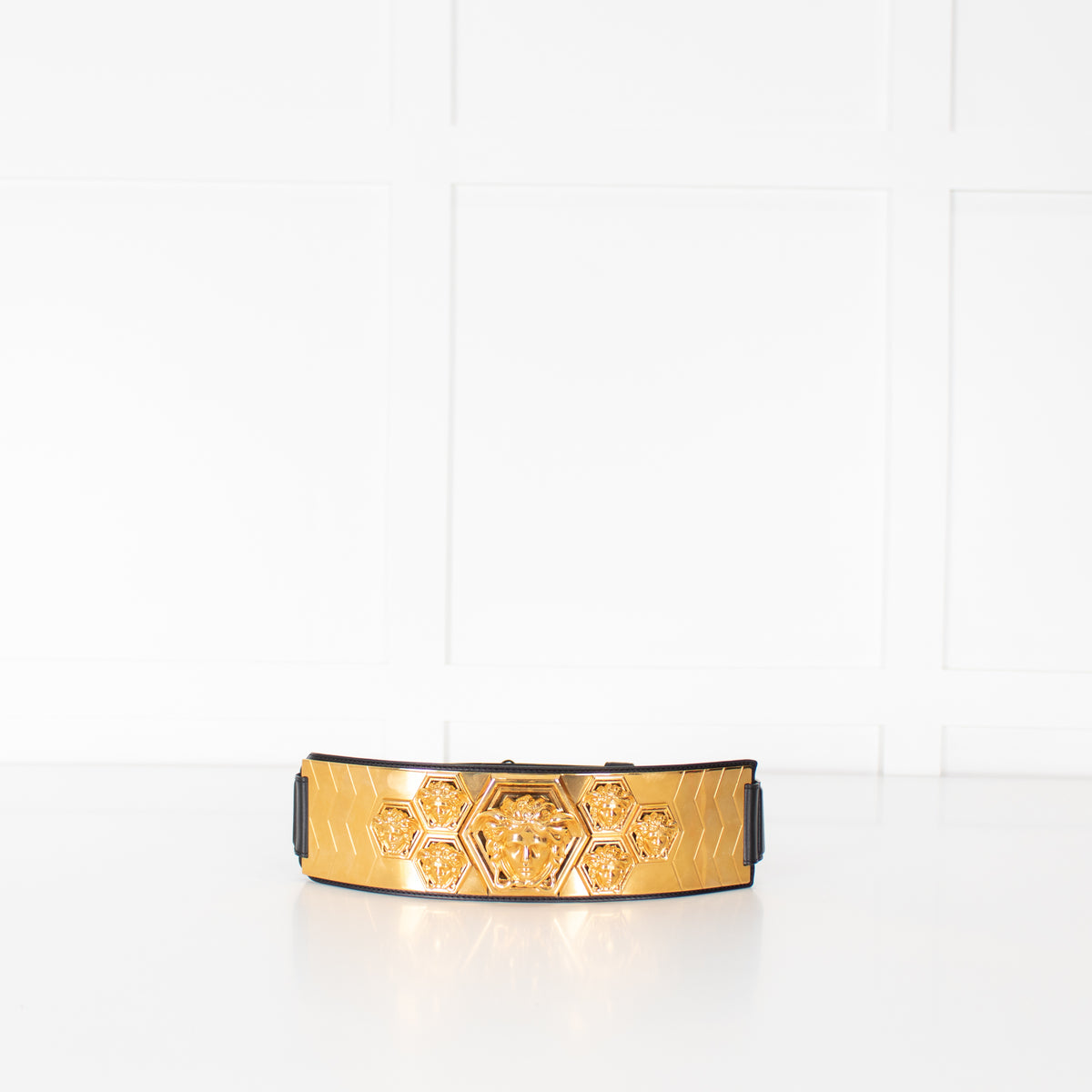 Versace Black Gold Haas Brothers Wide Belt