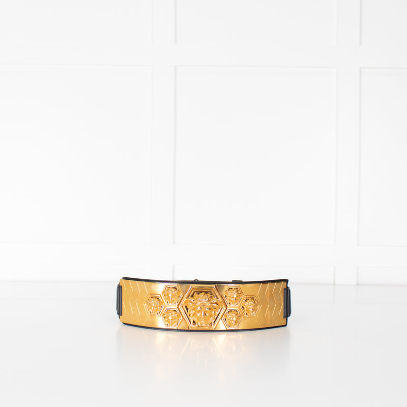 Versace Black Gold Haas Brothers Wide Belt