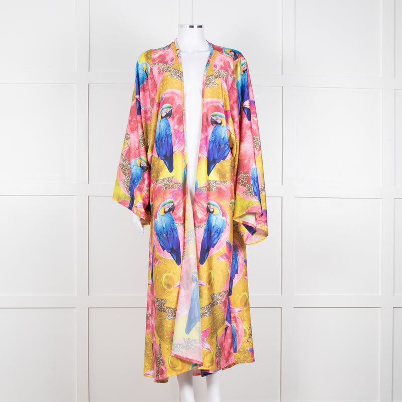 Camille Defago Silky Parrot Print Robe