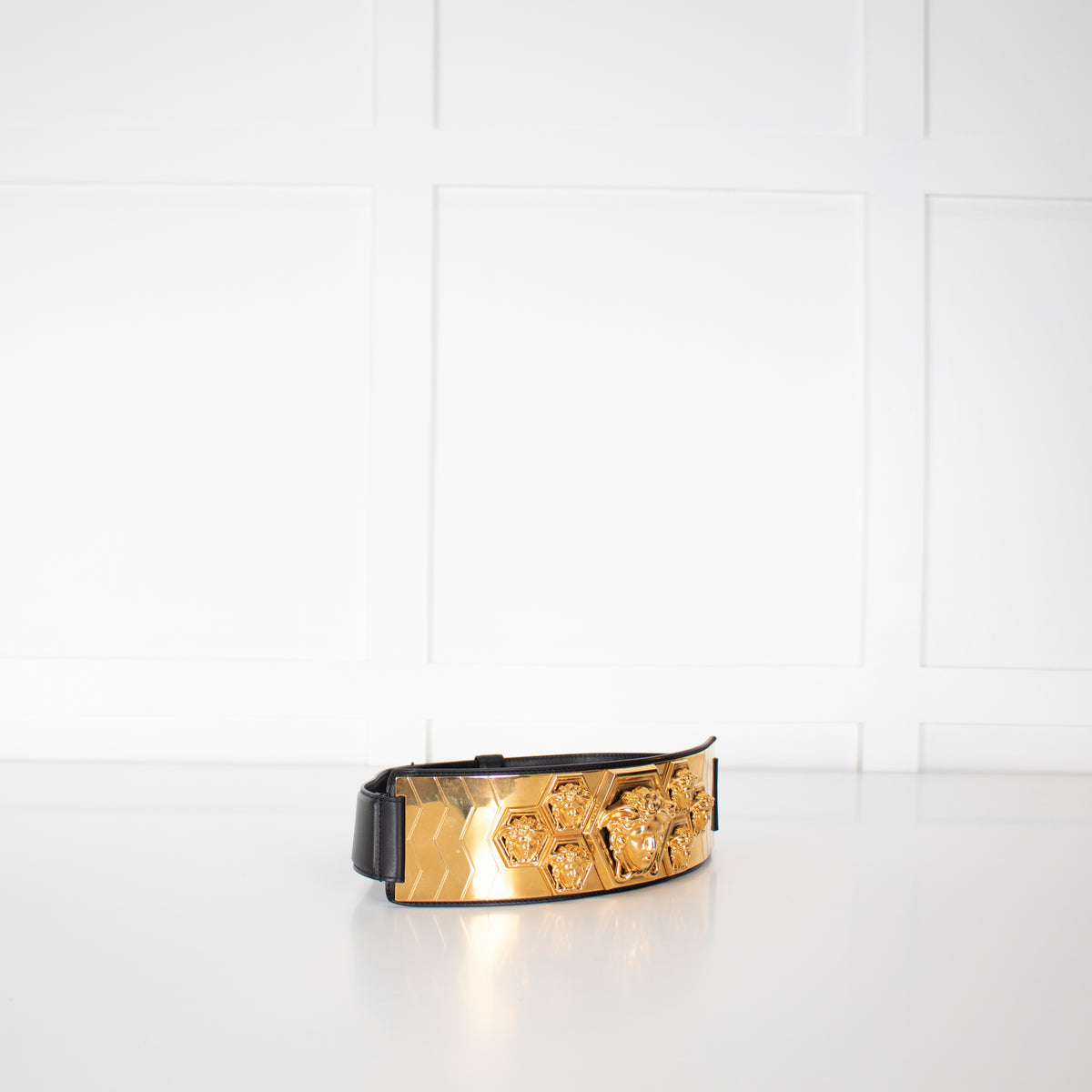 Versace Black Gold Haas Brothers Wide Belt