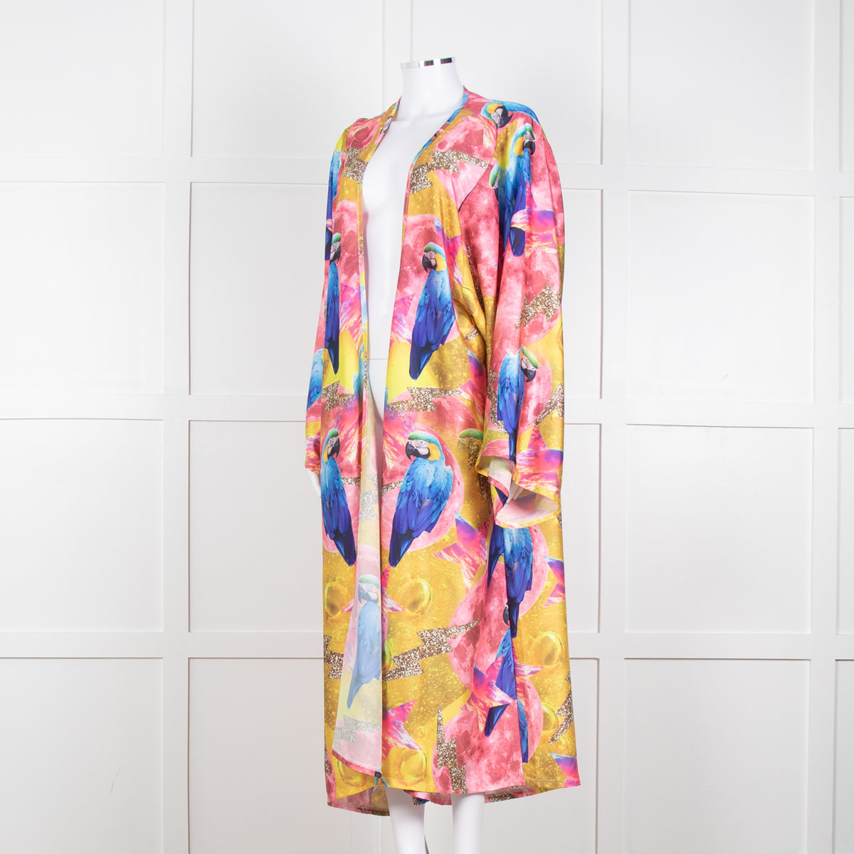 Camille Defago Silky Parrot Print Robe