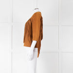 Noora Tan Suede Fringe Jacket