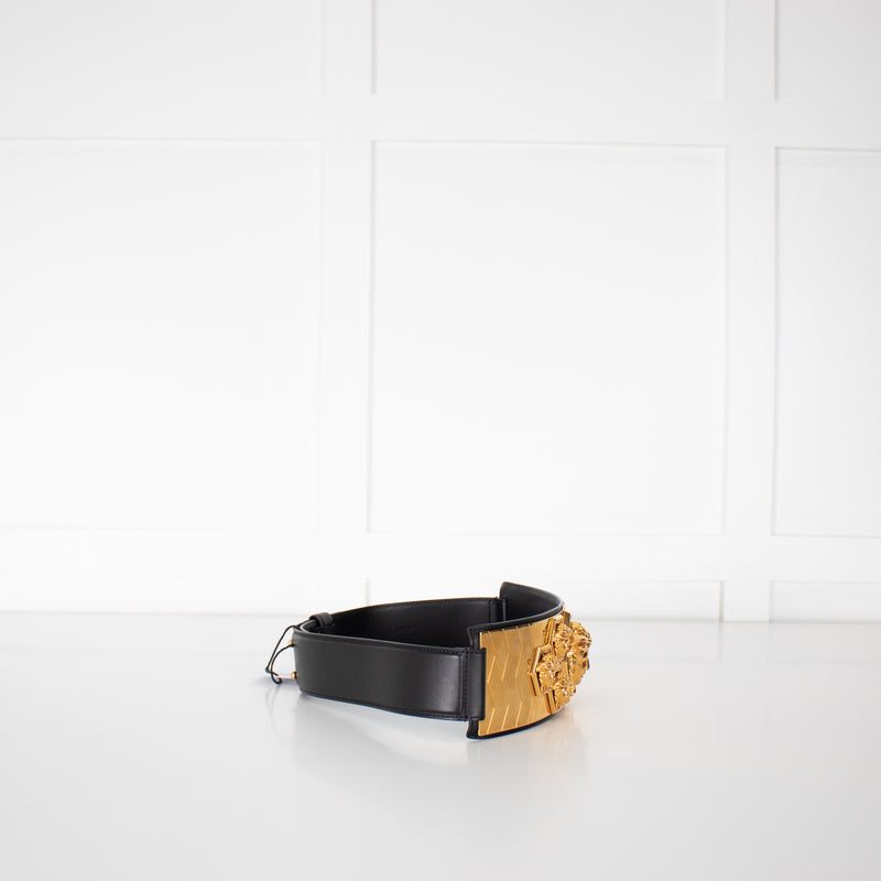 Versace Black Gold Haas Brothers Wide Belt
