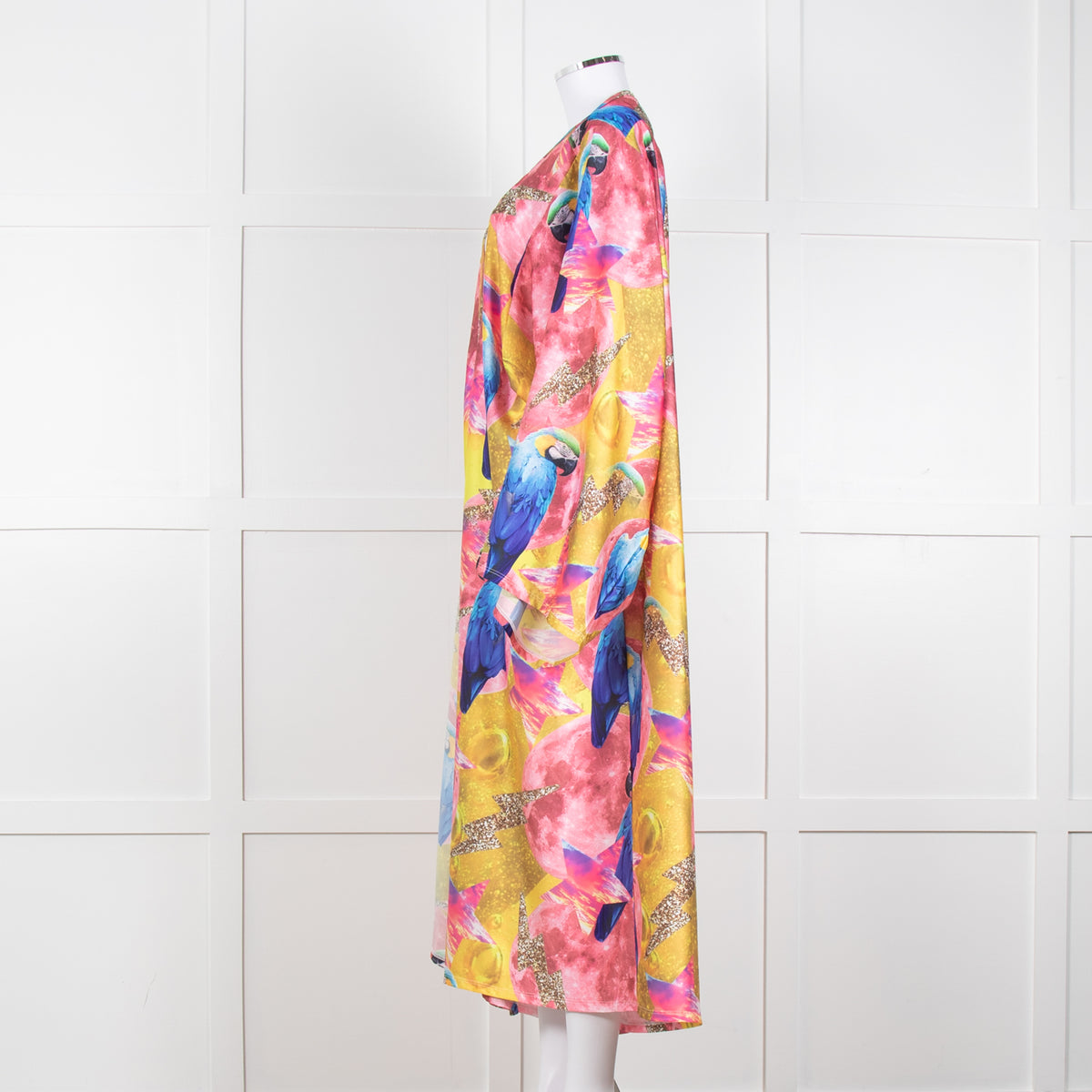 Camille Defago Silky Parrot Print Robe
