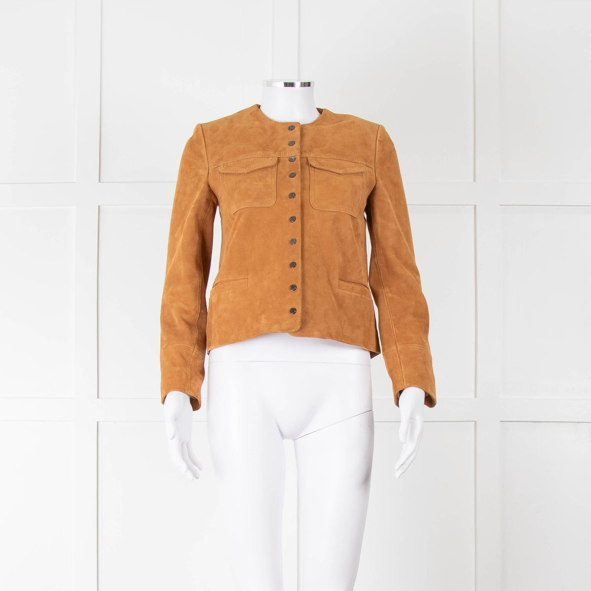 Zadig & Voltaire Tan Lamb Suede Studded Jacket