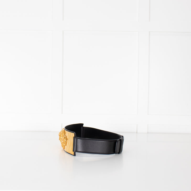 Versace Black Gold Haas Brothers Wide Belt