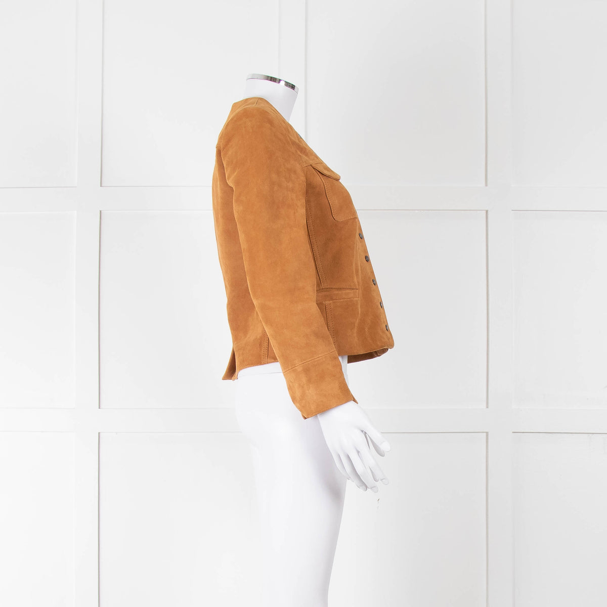 Zadig & Voltaire Tan Lamb Suede Studded Jacket