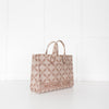 Michael Kors Beige Brown Gigi Empire Logo Jacquard Tote Bag
