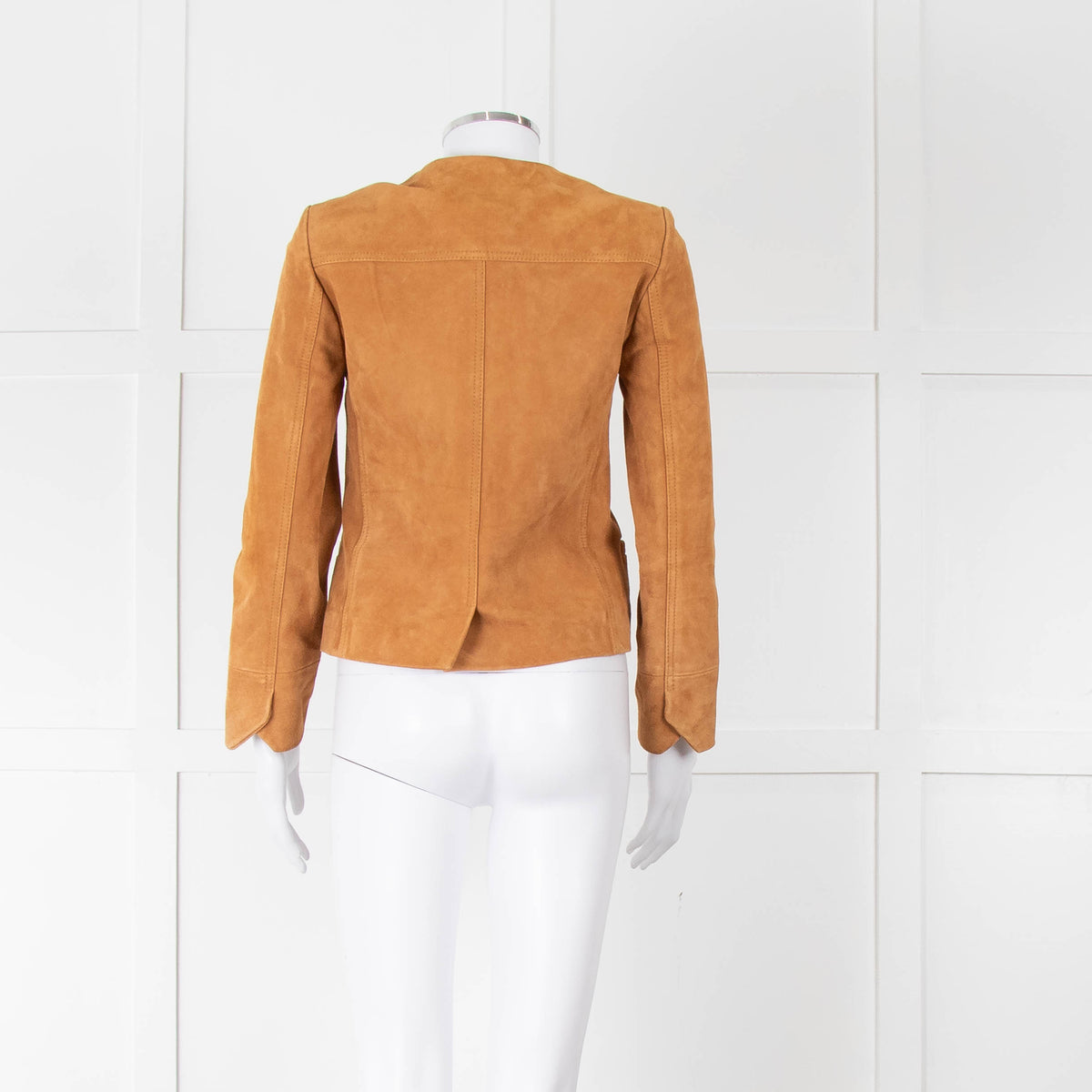 Zadig & Voltaire Tan Lamb Suede Studded Jacket