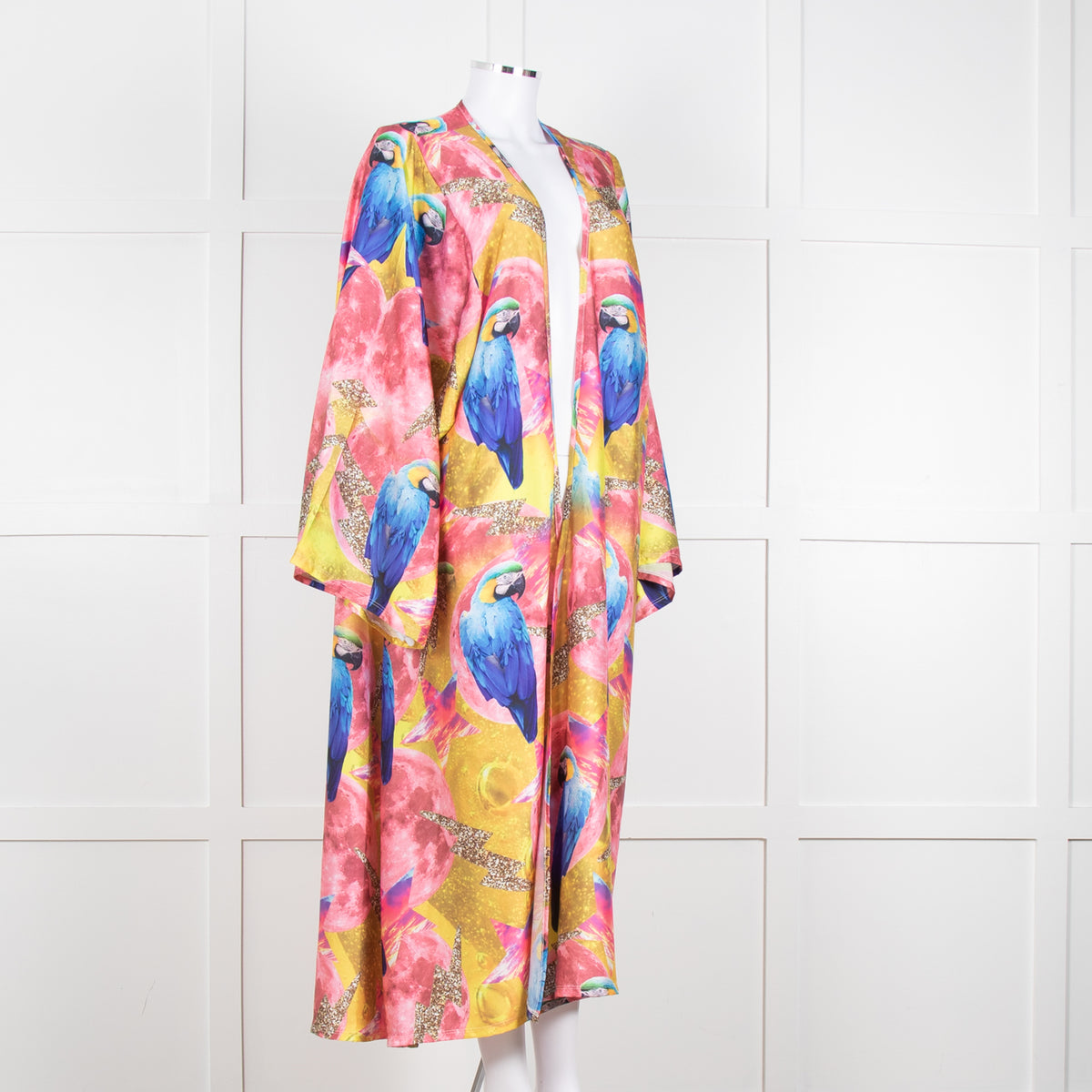 Camille Defago Silky Parrot Print Robe