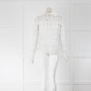 Maje White Lace Long Sleeve Top With Vest