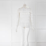 Maje White Lace Long Sleeve Top With Vest