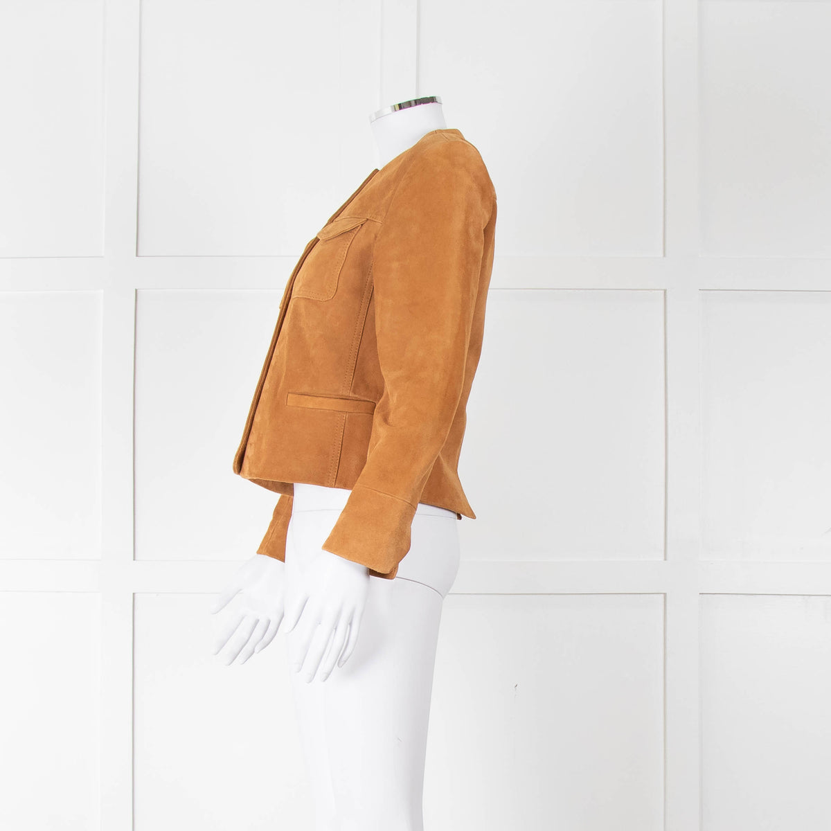 Zadig & Voltaire Tan Lamb Suede Studded Jacket