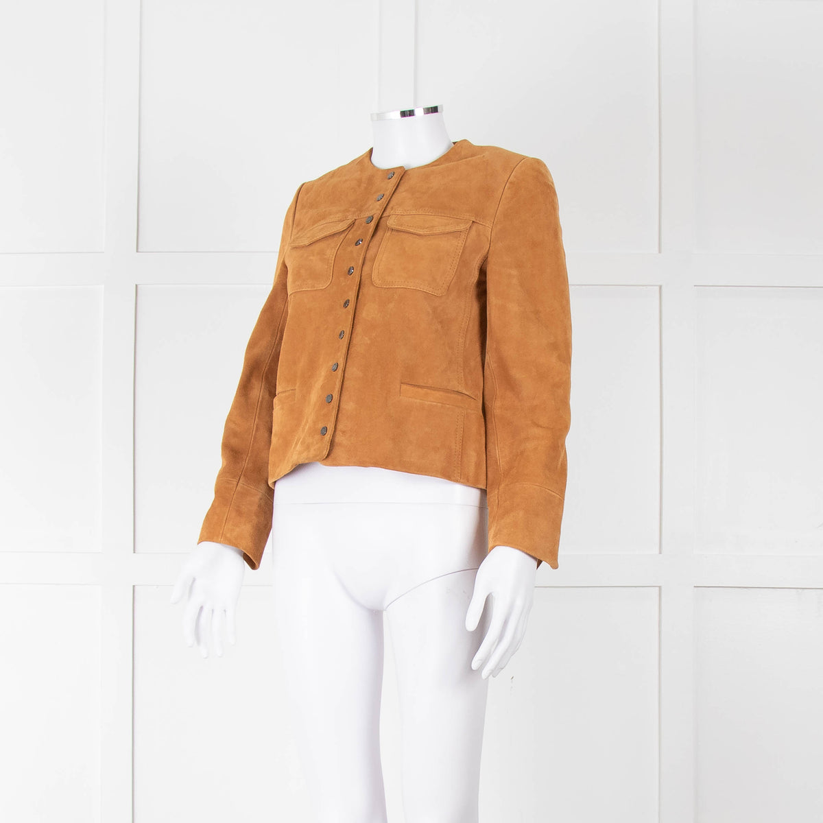 Zadig & Voltaire Tan Lamb Suede Studded Jacket