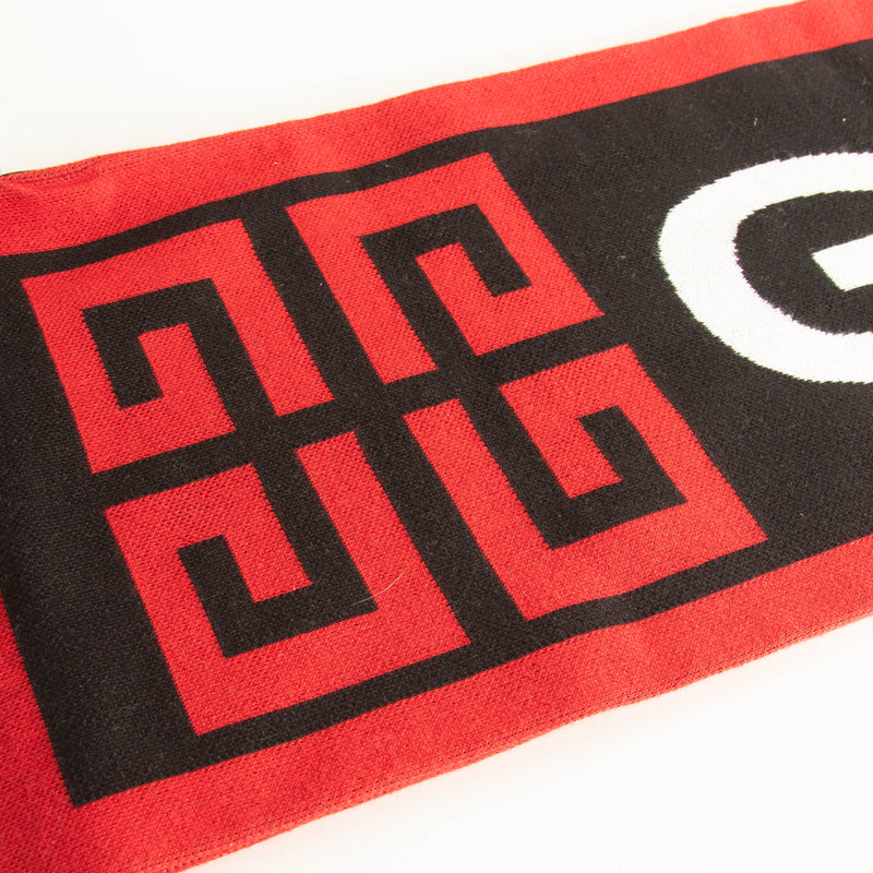 Givenchy Black And Red Logo Team Scarf