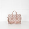 Michael Kors Beige Brown Gigi Empire Logo Jacquard Tote Bag