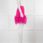 Nadine Merabi Pink Skirt With Feather Hem