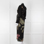 Hayley Menzies Black Tiger Print Full Length Cardigan