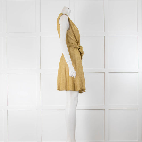 Diane Von Furstenberg Gold Lame Wrap Dress