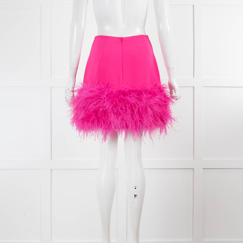 Nadine Merabi Pink Skirt With Feather Hem