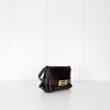 Victoria Beckham Brown Buckle Croc Embossed Bag
