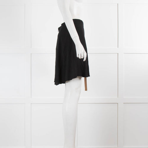 Reformation Black Flared Mini Skirt