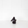 Victoria Beckham Brown Buckle Croc Embossed Bag