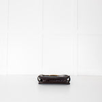 Victoria Beckham Brown Buckle Croc Embossed Bag