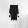 120% Lino Black Linen  Beach Dress