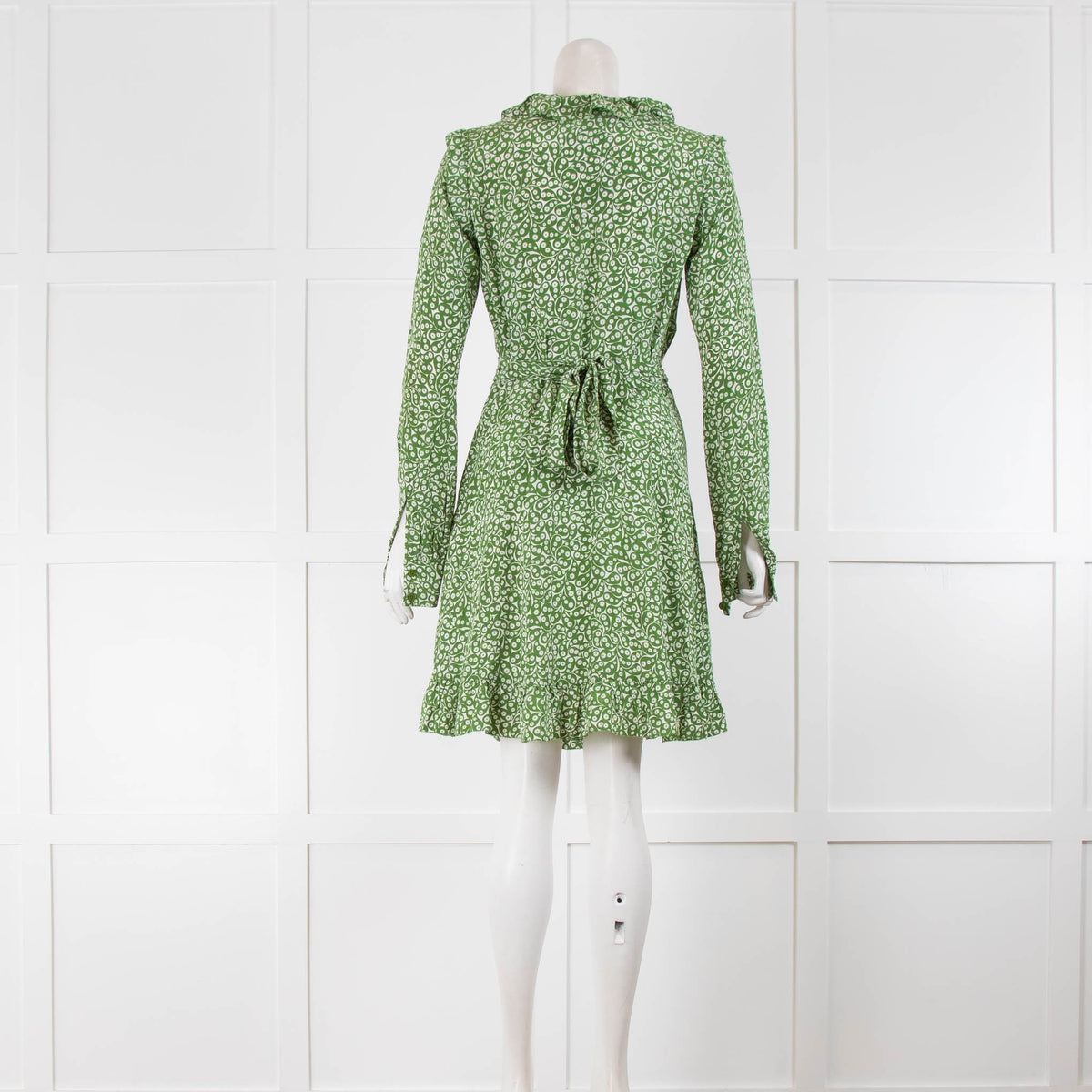 Michael Michael Kors Green and White Patterned Wrap Dress