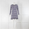 Michael Michael Kors Navy Blue and White Patterned Mini Dress