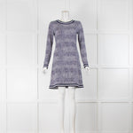 Michael Michael Kors Navy Blue and White Patterned Mini Dress