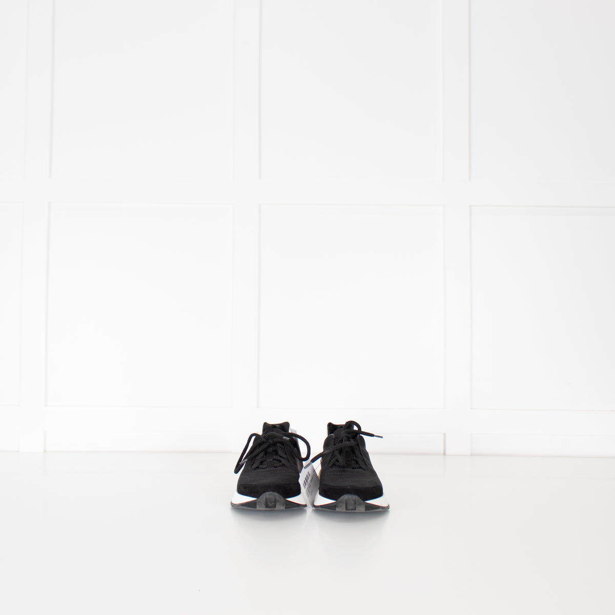 Hermes Black Canvas White Leather Trainers
