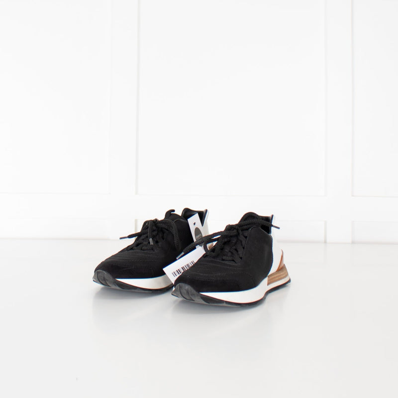 Hermes Black Canvas White Leather Trainers