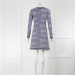 Michael Michael Kors Navy Blue and White Patterned Mini Dress