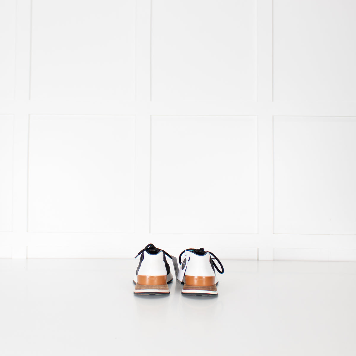 Hermes Black Canvas White Leather Trainers