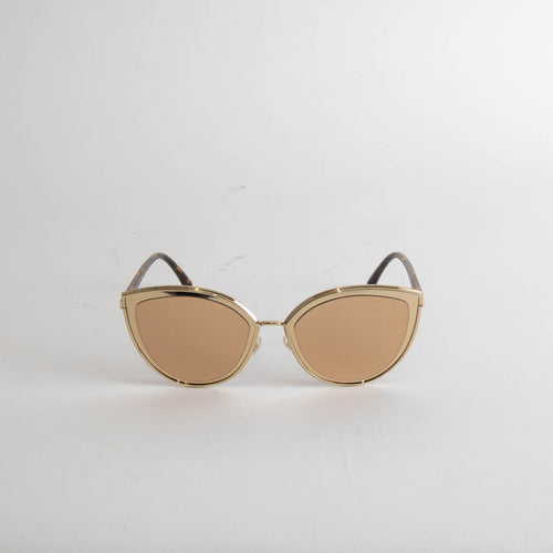Chanel Limited Edition 18k Rose Gold Mirror Cat Eye Sunglasses