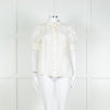 Rebecca Vallance Cream Scallop Trim Puff Sleeve Blouse
